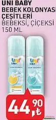 UNİ BABY BEBEK KOLONYASI ÇEŞİTLERİ 150 ML UNİ BABY BEBEK KOLONYASI ÇEŞİTLERİ 150 ML